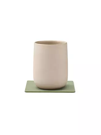 LIND DNA |  Glasuntersetzer 10x10cm CORDUROY ECKIG Light Grey | olive