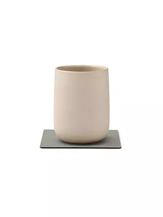LIND DNA |  Glasuntersetzer 10x10cm CORDUROY ECKIG Light Grey | dunkelgrün