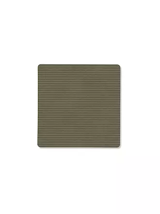 LIND DNA |  Glasuntersetzer 10x10cm CORDUROY ECKIG Nature | dunkelgrün