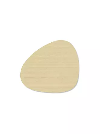 LIND DNA |  Glasuntersetzer 11x13cm CORDUROY OVAL Light Grey | beige