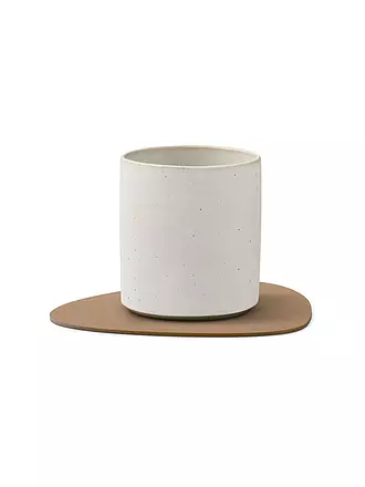 LIND DNA |  Glasuntersetzer 11x13cm CORDUROY OVAL Light Grey | camel