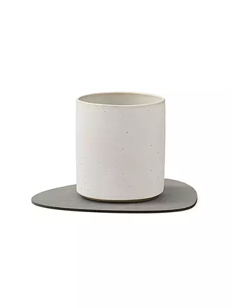 LIND DNA |  Glasuntersetzer 11x13cm CORDUROY OVAL Light Grey | dunkelgrün