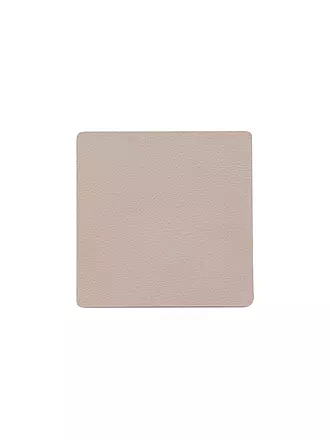 LIND DNA | Leder Untersetzer eckig 10x10cm Oyster White | hellbraun