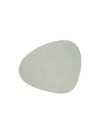 LIND DNA | Leder Untersetzer oval 11x13cm Oyster White | olive