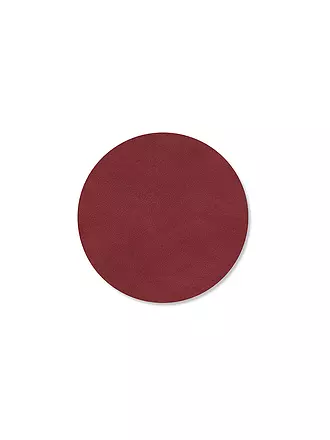 LIND DNA | Leder Untersetzer rund 10cm Caviar | rot