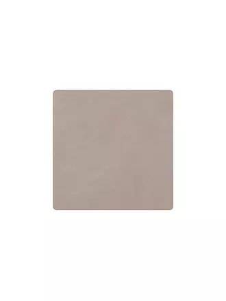 LIND DNA | Leder-Untersetzer eckig Nupo 10x10cm Light Grey | hellbraun