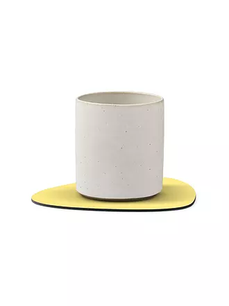 LIND DNA | Leder-Untersetzer oval 11x13cm Pastel Green | gelb