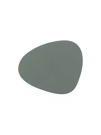 LIND DNA | Leder-Untersetzer oval Nupo 11x13cm Light Grey | hellgrün