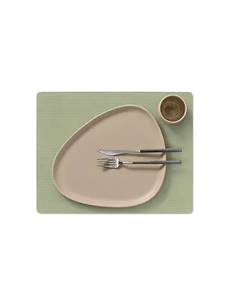 LIND DNA | Tischset 35x45cm CORDUROY ECKIG Light Grey | olive
