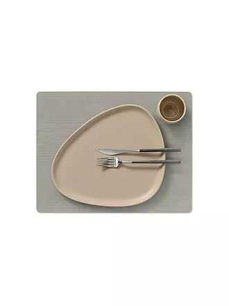 LIND DNA | Tischset 35x45cm CORDUROY ECKIG Nougat | hellgrau