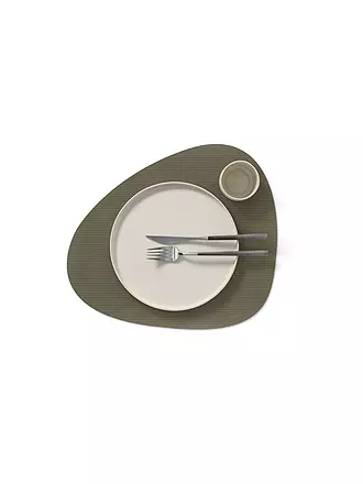 LIND DNA | Tischset 37x44cm CORDUROY OVAL Army Green | dunkelgrün