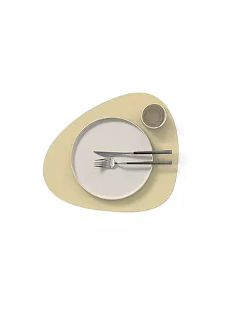 LIND DNA | Tischset 37x44cm CORDUROY OVAL Light Grey | beige