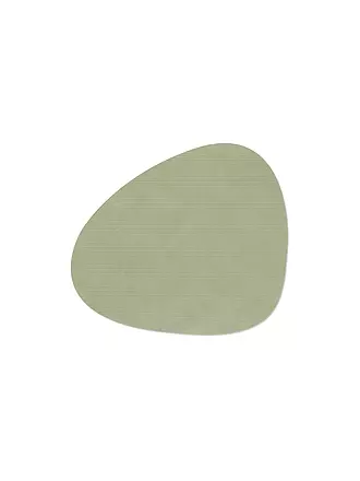 LIND DNA | Tischset 37x44cm CORDUROY OVAL Light Grey | olive