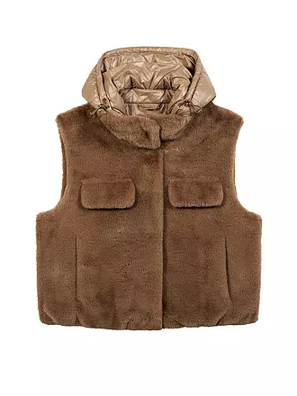 LUISA CERANO | Gilet in Felloptik | hellbraun