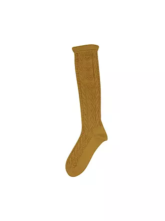 LUISE STEINER | Kniestrümpfe senf | dunkelrot