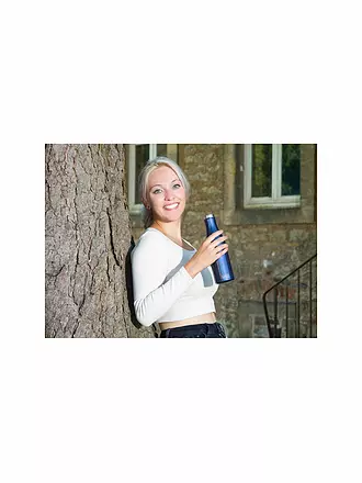 LURCH | Isolierflasche - Thermosflasche Edelstahl 0,5l  Orange | dunkelblau