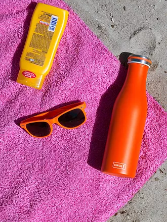 LURCH | Isolierflasche - Thermosflasche Edelstahl 0,5l Anthrazit Metallic | orange