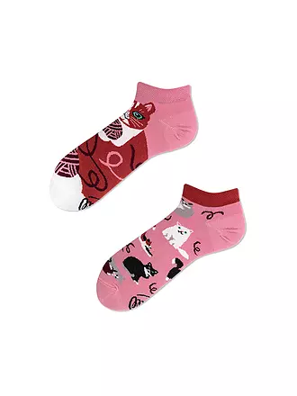 MANY MORNINGS | Damen Sneaker Socken PLAYFUL CAT altrosa | rosa
