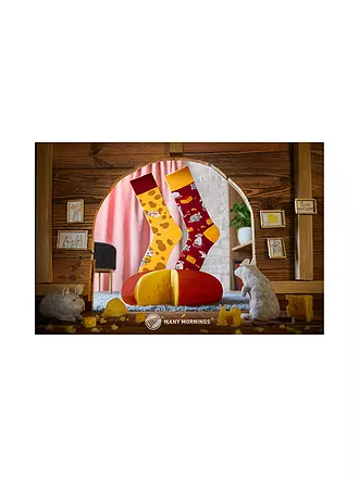 MANY MORNINGS | Damen Socken MOUSE AND CHEESE gelb | gelb