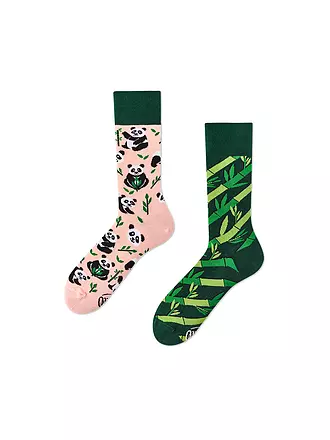 MANY MORNINGS | Damen Socken SWEET PANDA grün | grün