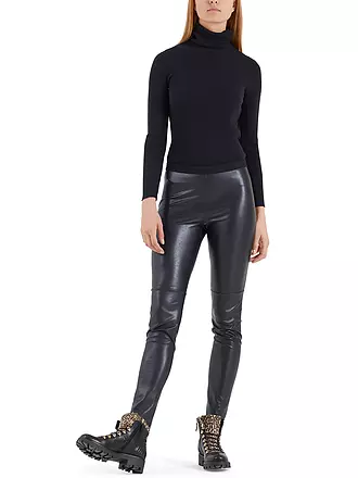 MARC CAIN | Leggings in Lederoptik | blau