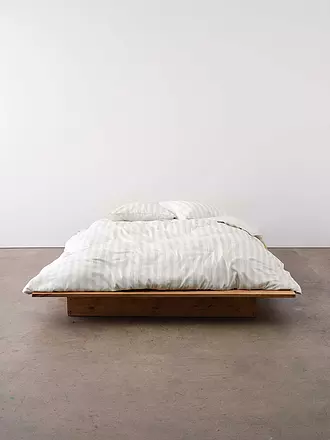 MARC O'POLO HOME | Satin Bettwäsche CLASSIC STRIPE 70x90cm/140x200cm Rose Smoke | hellgrau