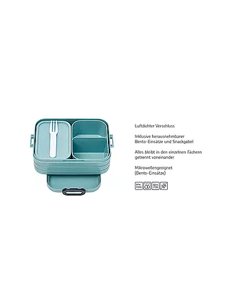 MEPAL | Lunchbox BENTO Midi Take a Break 18,5x12cm Nordic Sage | dunkelblau