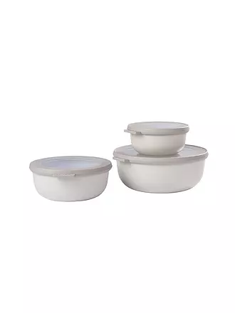 MEPAL | Set Multischüssel Cirqula flach, 3-teilig (350, 750, 1250 ml) - Nordic white | hellblau