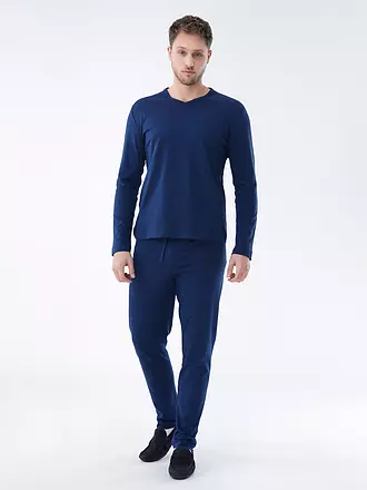 MEY | Pyjama Langarmshirt | blau