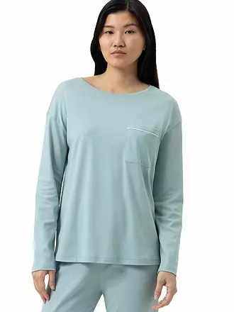 MEY | Pyjamashirt CLASSY NIGHTS waterscape | hellblau