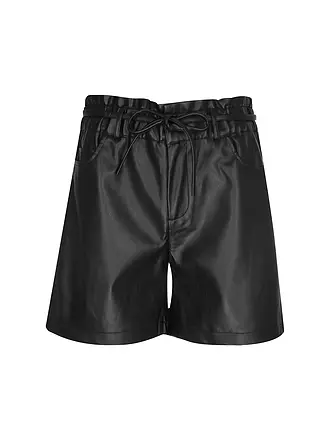 MONARI | Bermuda in Leder Optik | schwarz