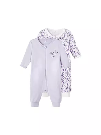 NAME IT | Baby Schlafoverall 2er Pkg  PURPLE FLOWER | lila