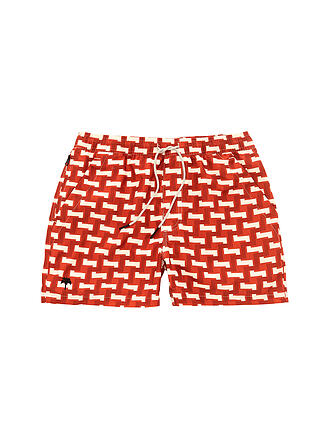 OAS | Badeshorts  Emerald Stripe | rot