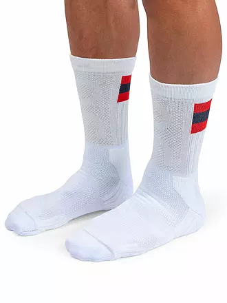 ON | Herren Socken white / red | weiss