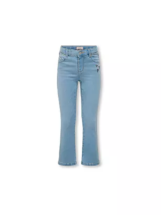 ONLY | Mädchen Jeans Wide Fit KMGROYAL FLARED FLOWER | hellblau