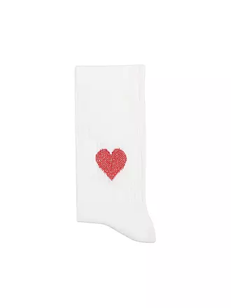 OOLEY | Socken ICON  glitter love red | weiss