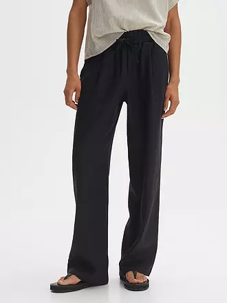 OPUS | Leinenhose MAROU | schwarz