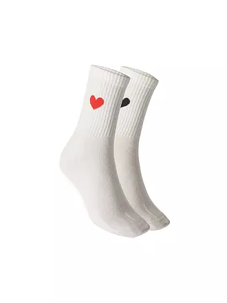 OPUS | Socken YENNIS LOVE 2er Pkg. hazy fog melange | weiss
