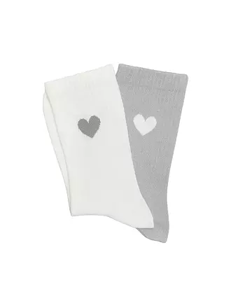 OPUS | Socken YENNIS LOVE 2er Pkg. hazy fog melange | creme