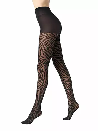 OROBLU | Modestrumpfhose SAVAGE ZEBRA 30 black / black | olive