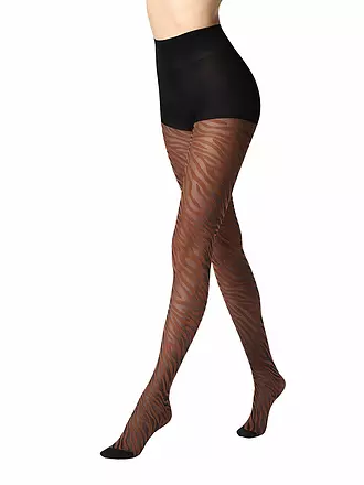 OROBLU | Modestrumpfhose SAVAGE ZEBRA 30 black / black | braun