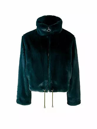 OUÍ | Jacke in Felloptik | dunkelgrün