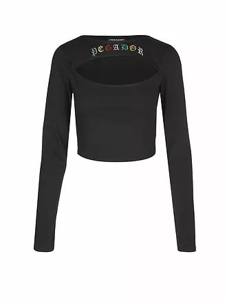 PEGADOR | Langarmshirt Cropped | schwarz