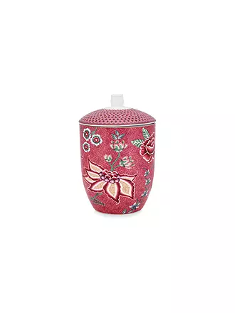 PIP STUDIO | Dose mit Deckel 1500ml Flower Festival Dark Pink | hellblau