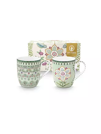 PIP STUDIO | Henkelbecher 2er Set Small LILY & LOTUS 145ml | hellgrün