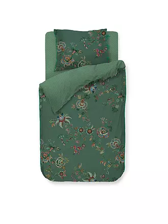 PIP STUDIO | Perkal Bettwäsche 70x90cm/140x200cm CECE FIORI Green | dunkelgrün