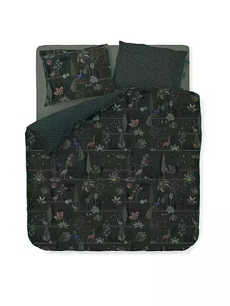 PIP STUDIO | Perkal Bettwäsche ALBERI 2x 70x90cm/200x200cm Dark Green | dunkelgrün