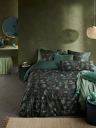 PIP STUDIO | Perkal Bettwäsche ALBERI 2x 70x90cm/200x200cm Dark Green | dunkelgrün