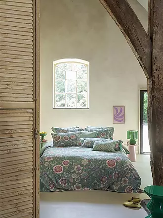 PIP STUDIO | Perkal Bettwäsche VIVA LAS FLORES 70x90cm/140x200cm Green | weiss