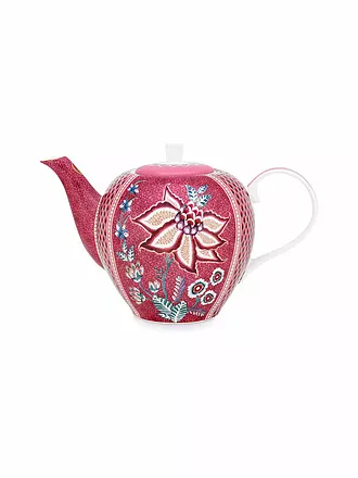 PIP STUDIO | Teekanne Large 1600ml Flower Festival Dark Pink | hellblau